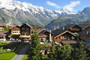 Switzerland beauty surrounded by alps