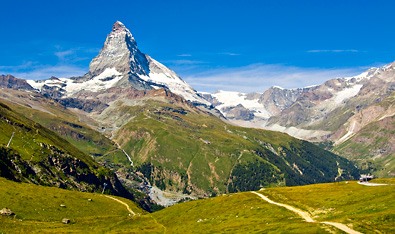 Large Matterhorn Switzerland valley view