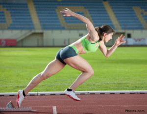 Female runners fit body after training