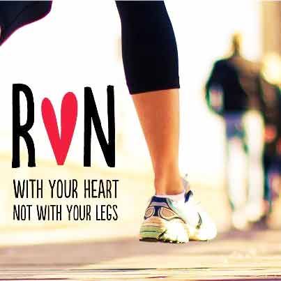 Love running with heart not legs runners motivation quotes