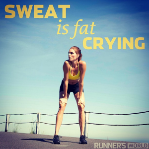 Runners motivation quotes Running makes Sweat is fat crying