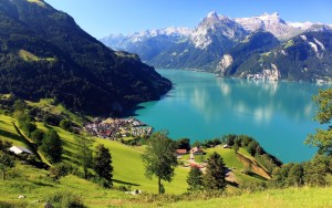 Switzerland pictures with lake and mountains
