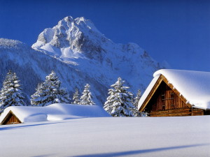 Snow covered on cottage winter wallpapers