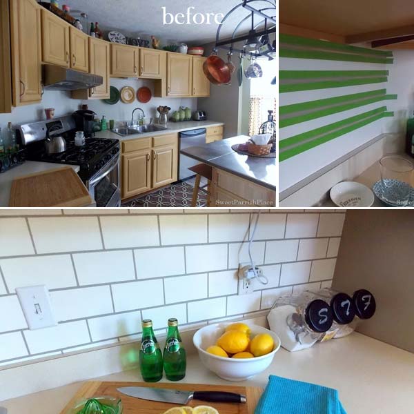 26 DIY Painted Subway Backsplash for a Simple Kitchen Look