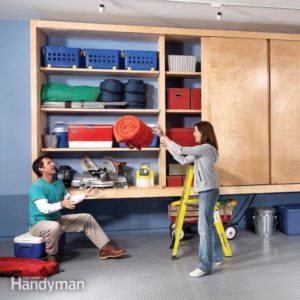 36 Giant DIY Garage Cabinet with Sliding Doors