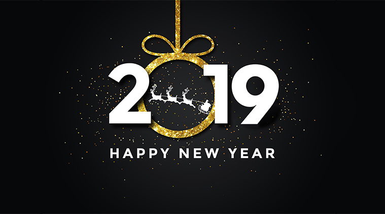 Minimalist Happy New Year Greeting 2019