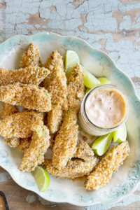 New Year Food Ideas Avocado Fries with Chipotle Lime Sauce