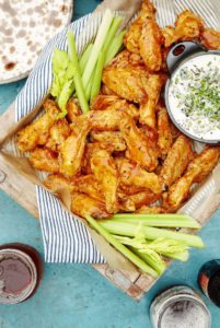 Oven backed Wings with Dip New Year Food Ideas