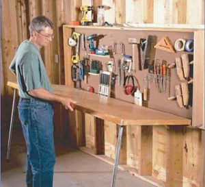 39 Stylish Garage Storage WallShelf cum Workshop Table