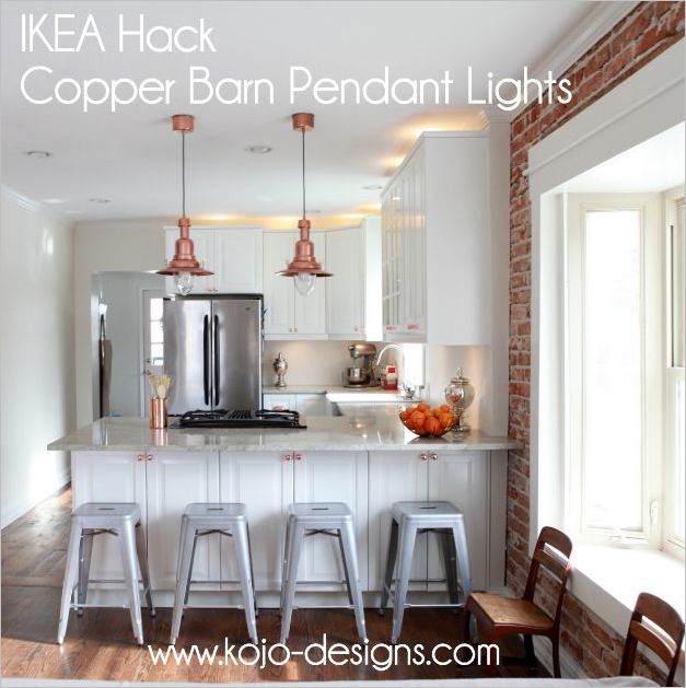 33 Beautiful IKEA Hack Copper Barn Pendant Lights for KitchenAttached Dining Area