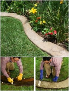 27 Classic Garden Landscaping Idea with DIY Concrete Layer Edging