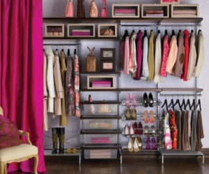 1 Color Coordinated Pretty Closet Organization for Large Closet with Several Shelves