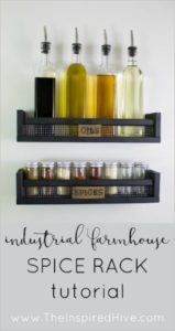 34 DIY IKEA Spice Rack in Rustic WallMounted Style with Apparent Tags and Set near the Cooking A ...