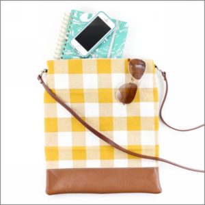 7 DIY Ladies Bag in Fall Plaid Crossbody Design with a Trendy Leather Bottom Layer and Leather H ...