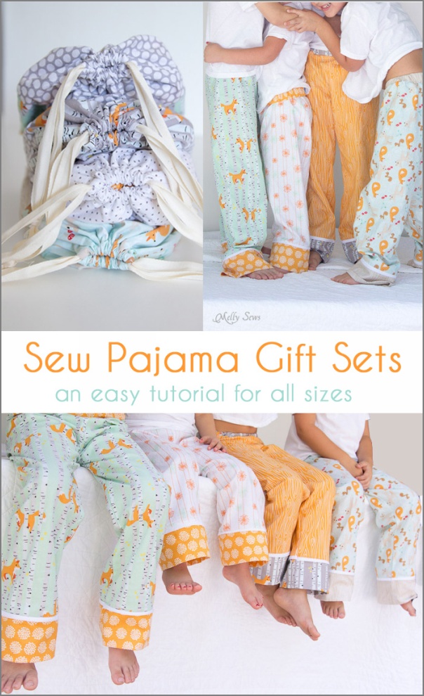22 DIY Simply Sewed Fabric Pajama Set in Vibrantly Gorgeous Prints Contrasting Bottom Edge Prints