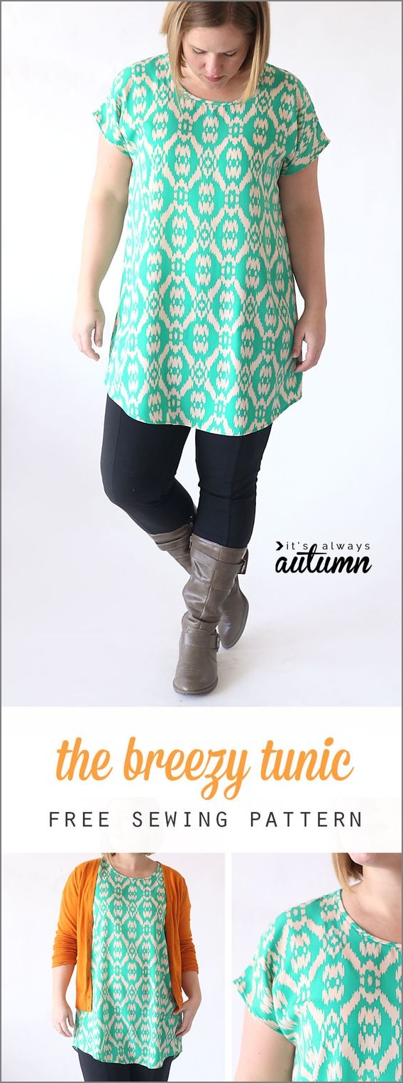 26 Fashionable Breezy Tunic in Free Sewing Pattern as the Cheapest DIY Sewing Project for Selling