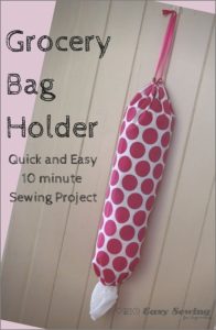 30 Fast Simple DIY Grocery Bag Holder 10Minute Sewing Project with Hanging String and Drawstring ...