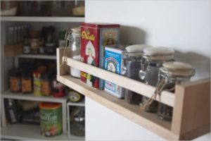 10 IKEA Kitchen Storage Solution with DIY Spice Shelf inside the Cabinet Door