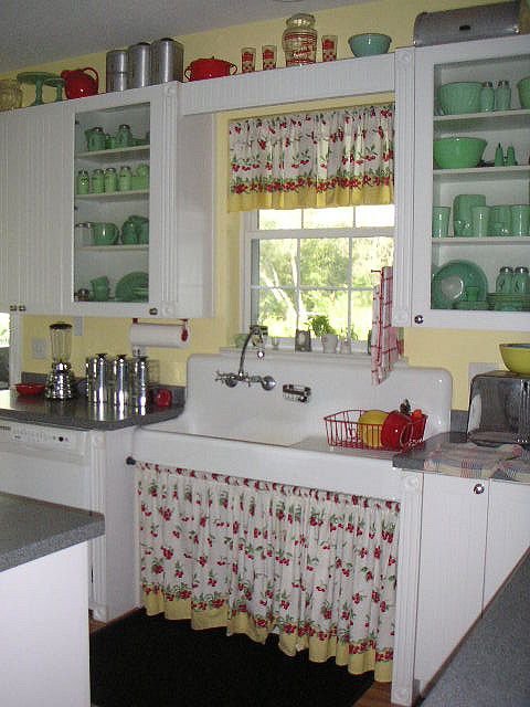34 Natural DIY Kitchen Window and Cabinetry Curtain Set with Plain Flares in Graceful White Shad ...