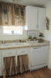 17 Simple Burlap Cabinet Curtains for both Kitchen Widow and UndertheSink Cabinet with Alphabeti ...