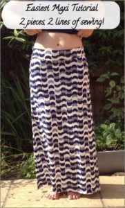 32 Supremely Easy DIY Maxi Skirt Dress with 2Lines of Sewing on Bottom and Top Edges