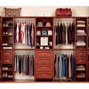 9 TwoFloored Well Organized Pretty Closet for Two Different People in One Single Cabinet