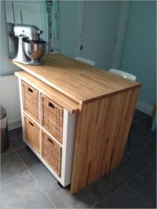 23 Wonderful IKEA Kitchen Cart with Smooth Countertop made of Old Bookshelf and Set on Wheels Fi ...