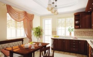 4 Wonderfully Layered Chiffon Kitchen Window Curtain with Two Different Partitions Styling for B ...