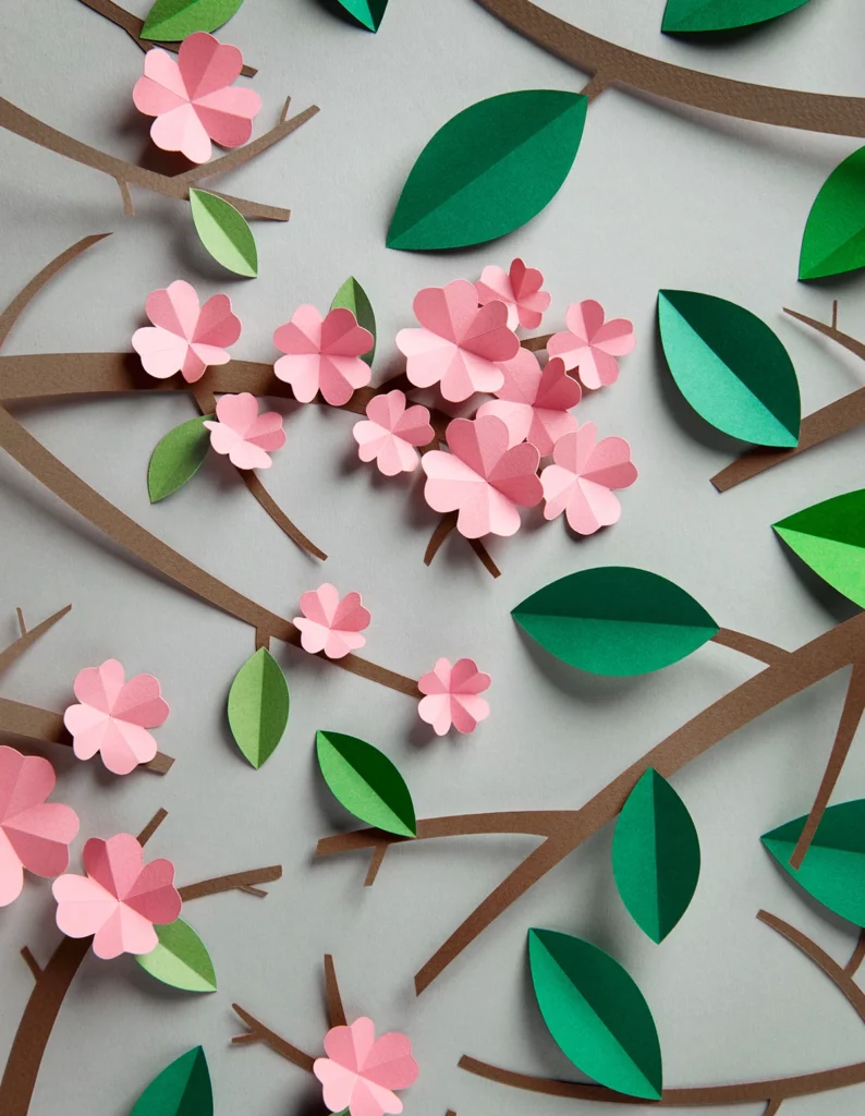 Colored Paper flower design ideas
