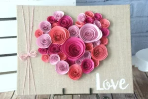 DIY Spiral Paper Flower Wall Decor Art