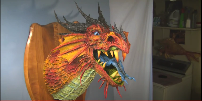 Paper Mache Dragon Sculpture - Making Steps