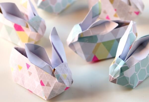 DIY Origami Easter Bunny Crafting Idea