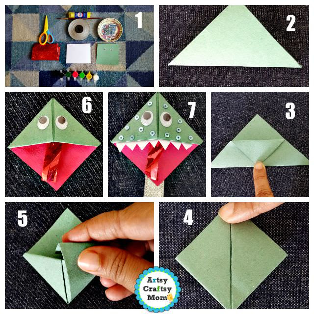 Cute & Creative Origami Monster Bookmark Project