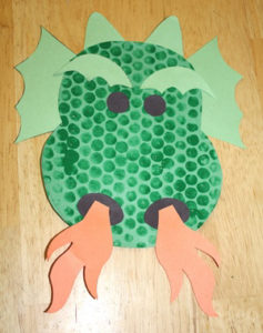 Construction Paper Dragon Craft with Bubble Wrap Print