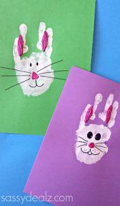 Cute Handprint Craft for Kids: DIY Easter Bunny Face
