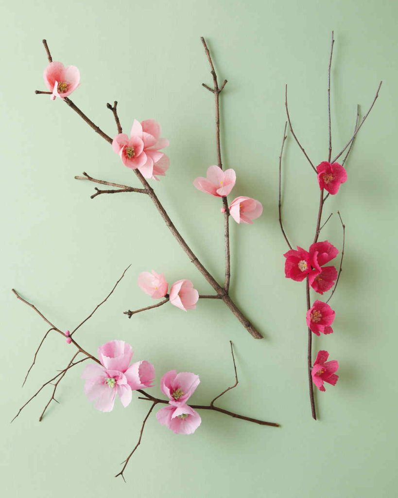 DIY Cherry Blossom Branch with Paper Flowers