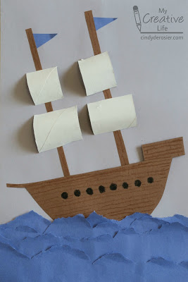 Construction Paper Craft: DIY Explorer Paper Ship
