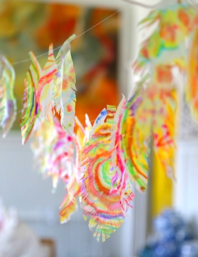 Utterly Pretty Coffee Filter Feathers with Nice Color Strokes
