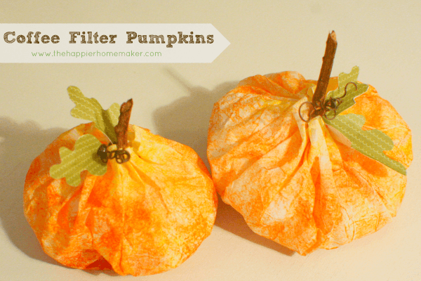Coffee Filter Pumpkins- Perfect DIY Halloween Crafts for Kids