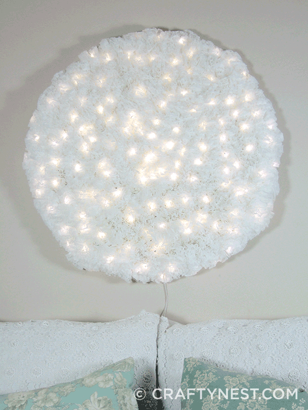 Coffee Filter Snowball Wall Light as Snowy Room Decor