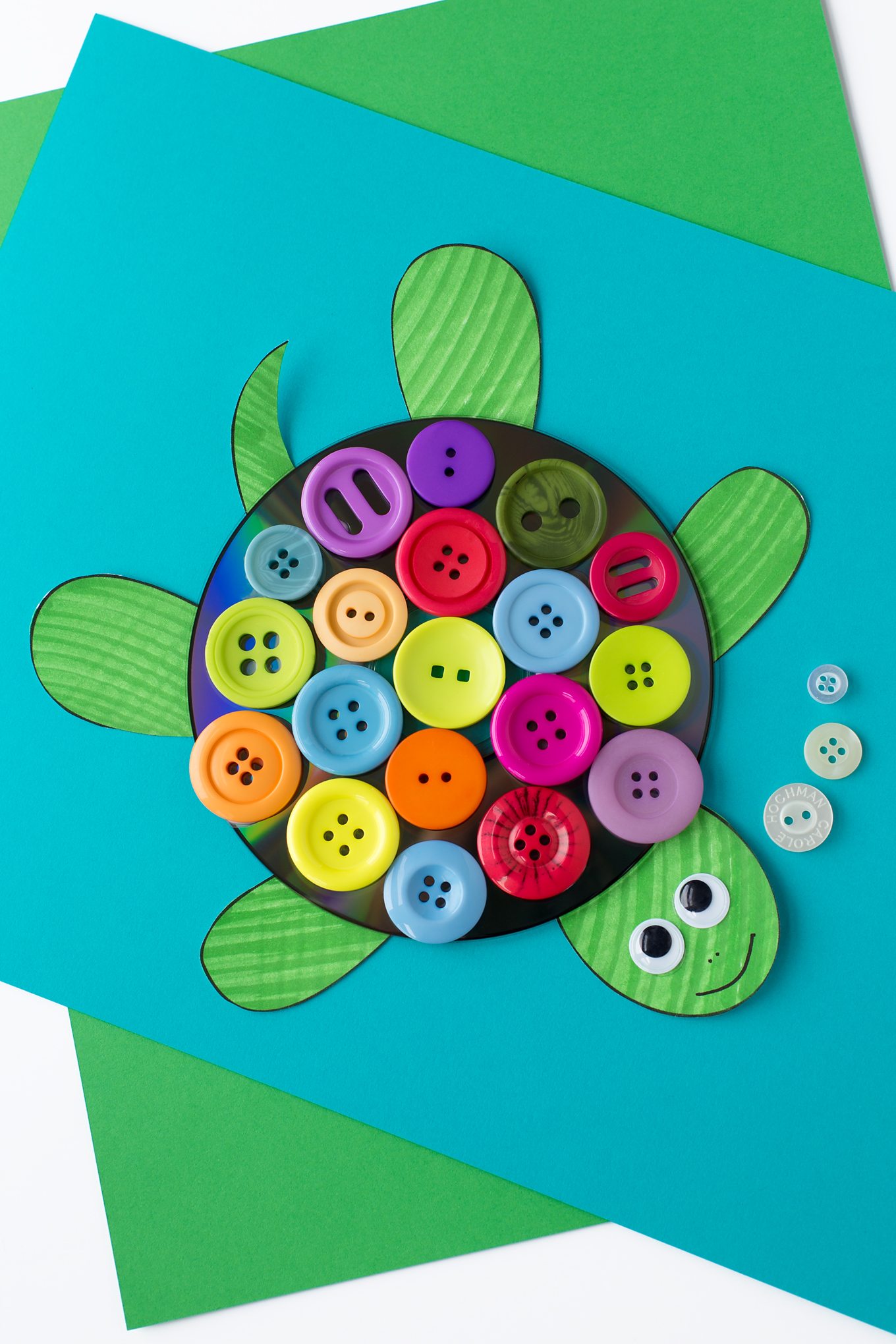 Adorable Button Turtle A Preschool Nursery Project For Kids Truly   Colorful Cd Amp Button Turtle Craft For Kids 1551252276gk48n 