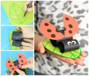 Complete Construction Papercraft: Lady Bug on a Leaf