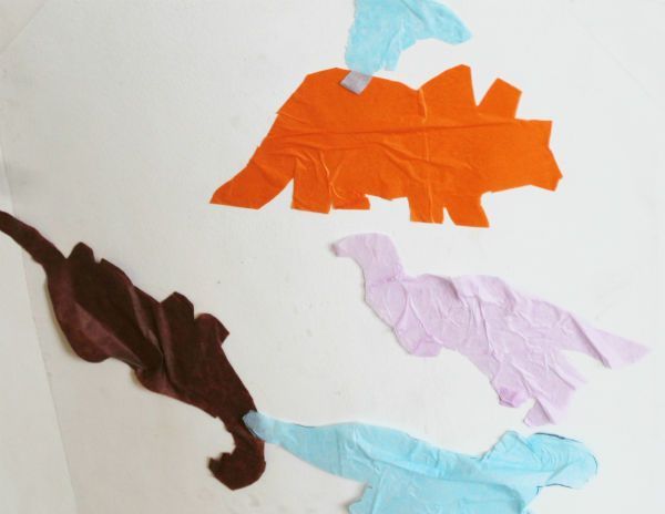 Dinosaur Sticky Wall Paper Stamps: DIY Kids Craft
