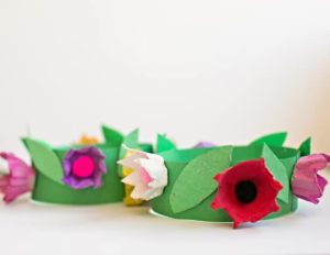 Beautiful Egg Carton Flower Crown for Spring Time Crafts