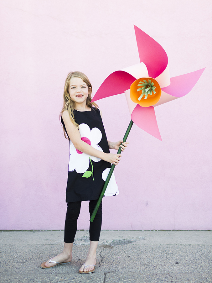 DIY Huge Paper Flower Pinwheel with Bold Colors