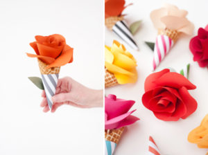 DIY Paper Craft: Plain Paper Flower Cone Bouquets