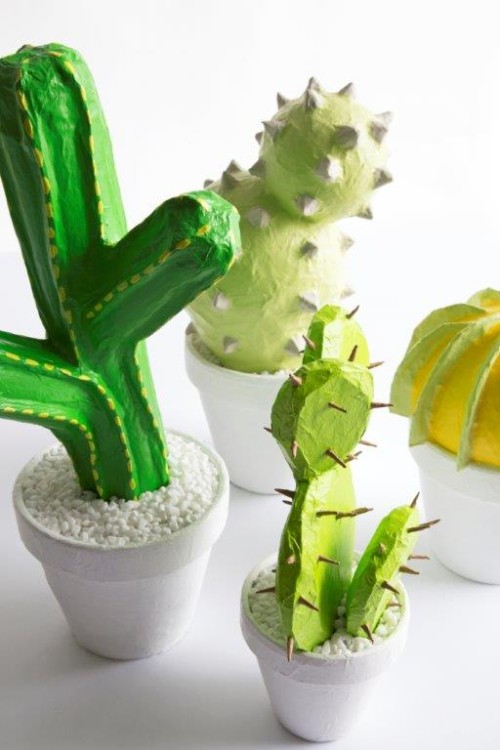 magnetron sieraden bar DIY Paper Mache Cactus Craft - Truly Hand Picked