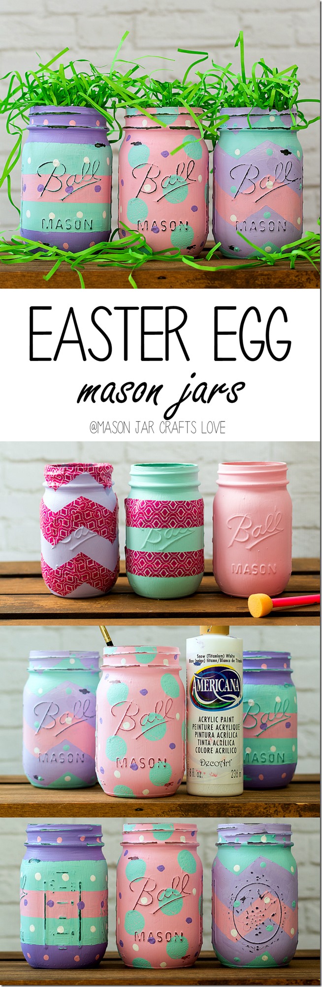 Inexpensive Easter Decor Mason Jar Craft