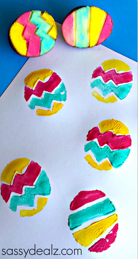 DIY Colorful Potato Stumping Easter Craft Idea for Kids