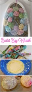 Unique Easter Egg Wreath with Yarn-Made Eggs